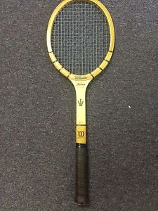 Vintage Wilson wooden The Jack Kramer autograph Tennis Racquet Racket