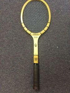 Vintage Wilson wooden The Jack Kramer autograph Tennis Racquet Racket