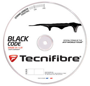 TECNIFIBRE Black Code 16 (1.28m) 200M/660ft tennis racquet string reel -Reg $230