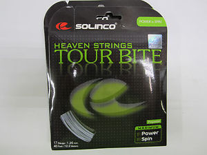 **NEW**  LOT OF 3 SETS SOLINCO TOUR BITE 17 (1.20) SILVER CO-POLY TENNIS STRING