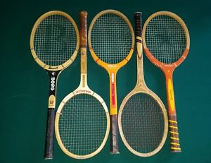Lot 5 vintage wood tennis rackets raquets Decoration Bancroft Wilson Garcia