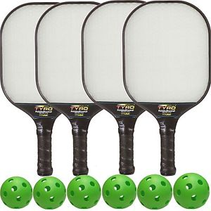Rally Tyro Advanced Composite Pickleball Paddle - Bundle - 4 paddles and 6 Pi...