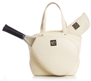 Court Couture Cassanova Quilted Tennis Bag in Ivory ( very slightly irregular)