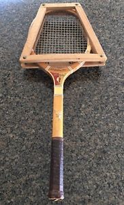 ANTIQUE SPALDING MERCURY PATENT WOOD TENNIS RACKET W/ PRESS 