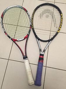 Head Ti S1 And Dunlop 3 Hundred Tour Aerogel 4d Tennis Racquets (4 3/8)