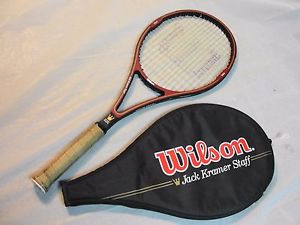 WILSON JACK KRAMER STAFF MIDSIZE TENNIS RACQUET 4 1/4 GRIP w/Head Cover