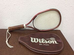 Vintage Wilson Tennis Racquet XR-700 Maroon Gold W/ Zippered Case Collectible