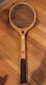 Vintage Wilson Holiday Wood Speed Flex Tennis Racket With Cover