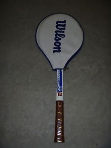 NOS Wilson Jimmy Connors ace Wood Tennis Racket with head cover 4 1/2L WOW