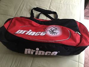 Prince Tour Team Red Tennis Racquet Bag Holds 6 Thermal Lining Footwear Pocket