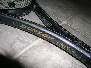 Vtg 1980's Dunlop Black Max II Graphite Tennis Racket 4 1/2" West Germany
