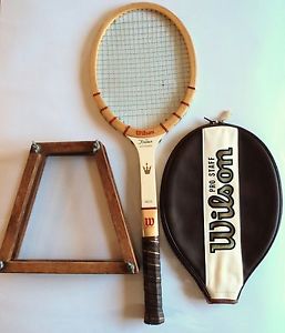 Vintage Wood Jack Kramer Signature Tennis Racquet with Press and Case Wilson