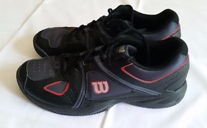 Mens Size 13 Black/Grey/Red Wilson Tennis Shoes WRS321700 (pre-owned)