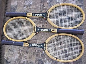 Lot of 3 Bancroft Bjorn Borg Personal Tennis Rackets Racquets 4.5 M Wood Nice