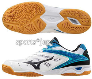 Mizuno Japan Wave Kaiserburg 4 Table Tennis Shoes 81GA1620 Ping Pong White Blue