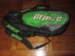 Prince Tour Team Green Tennis Racquet Bag Holds 6 Thermal Lining Footwear Pocket