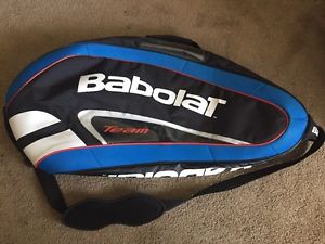 Babolat Team Tennis Bag Holds 3 Raquets EUC Blue Black Zippers Nice (AW4)