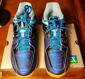 NEW 2016 YONEX SHB-75EX 11US, 10.5UK POWER CUSHION MENS BADMINTON SHOES BLUE