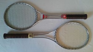 Vintage Wilson T 2000 and T 3000 Metal Steel Tennis Racquets Connors Lot of 2