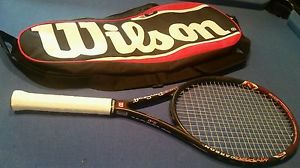 wilson hyper prostaff 5.0 tennis racquet 95 sq in new grip !!! with case