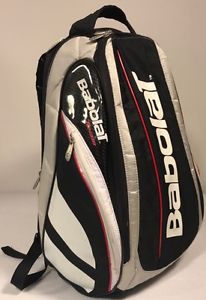 Babolat Tennis Backpack Multi Pocket Racket White Black Red Straps