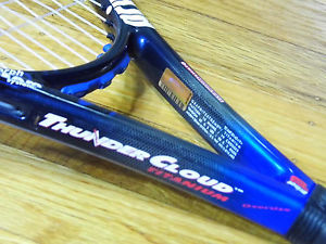 NEW STRINGS Prince Triple Threat Thunder Cloud Ti OS 110 800pl Racket 4 1/4" EX