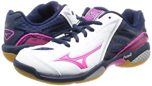 MIZUNO Badminton shoes WAVE FANG FL 71GA1630 White X pink X navy