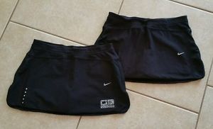 Lot 2 Women's Nike Dri-Fit Tennis Running Skirt/Skort/Shorts SZ M Black