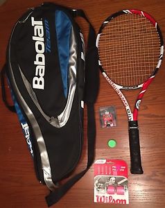 Babolat Pure Drive Team Tennis Racquet Racket  4 3/4 Grip  Case Bag Bundle Lot