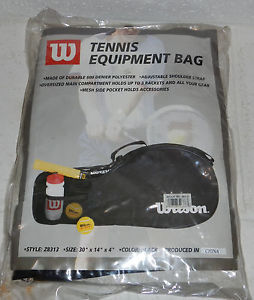 NEW Wilson Tennis Equipment Bag Style Z8313 Black Holds 3 Rackets, Balls, & Accs