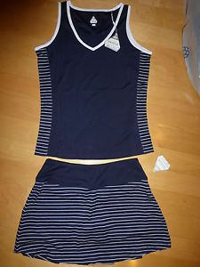 New Bolle Women's Dark Blue 2pc Tennis Top and Skort Set Size S