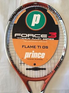 NWT Prince Force 3 Titanium Alloy Series Flame TI OS Size 4 1/4 Tennis Racket