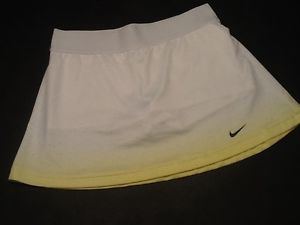 Nike youth Medium new white/yellow athletic Tennis Golf Running Skirt/skort