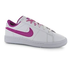 Nike Tennis Class Trainers Junior Girls White/Fuchsia Sports Shoes Sneakers