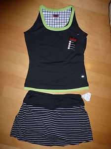 New Bolle Women's Black 2pc Tennis Top and Skort Set Size S