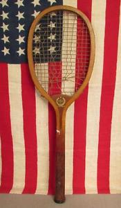 Vintage Antique Paramount Wood Casino Tennis Racquet early 1900s Great Display!