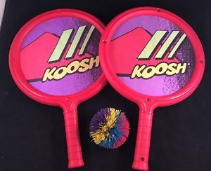 Vintage Set Of 2 Koosh Ball Paddle Red Racquets 90s Kids Nerf Toy Rackets Oddzon