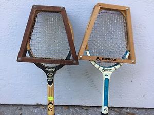 Rawlings Wooden Antique Tennis Rackets Smoke Free Home Good Condition