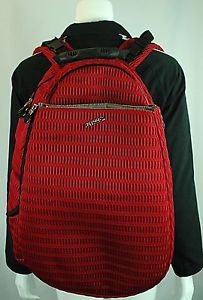Jetpac Life is Tennis Red Textured Tennis Racquet Bag Backpack Large Slingbag