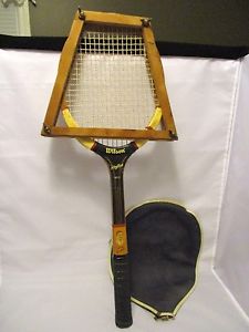 Vintage WILSON TONY TRABERT Wood Tennis Racquet w/ Original Wood Press & Cover