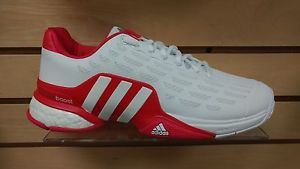 Adidas Barricade Boost Men's Tennis Shoes-New-Size 9.5-White/Red
