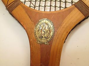 VTG ANTIQUE HORSMAN TENNIS RACQUET NARAGANSETT MACHINE GRAMERCY PROV RI CATGUT