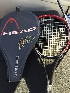 Head Agassi Pinnacle Double Power Wedge 4 1/4" Tennis Racquet Aluminum + Cover