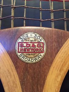S.D.&G Vintage Rare Wood 1916? Spalding Tennis Racket Excellent Cond. w Cover.