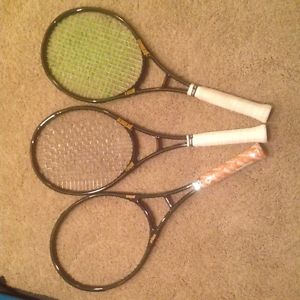 Three (3) Prince Graphite Mid/MidPlus 93" Tennis Racquets 4-1/2 Grips