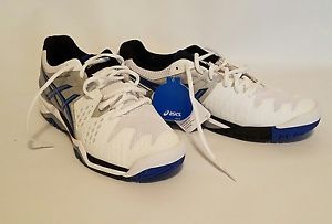 Asics gel resolution 6 White/ Blue Men's 10.5 Brand New!