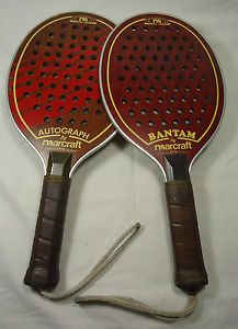 TWO VINTAGE MARCRAFT PADDLES. AUTOGRAPH MODEL AND BANTAM MODEL.