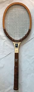 Vintage WILSON Wood Tennis Racquet Chris Evert Autograph Leather Grip Racket
