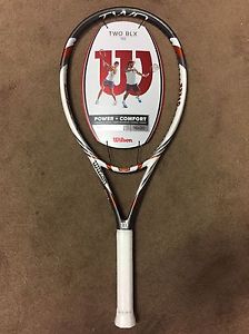New Wilson TWO BLX 110 Tennis Oversize Racquet Strung Sz 4 1/4 Retailed $200