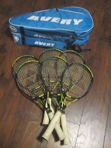 Lot of 6 Fischer M Pro Number One 98 Tennis Racquet Racket w/Avery Bag Six
